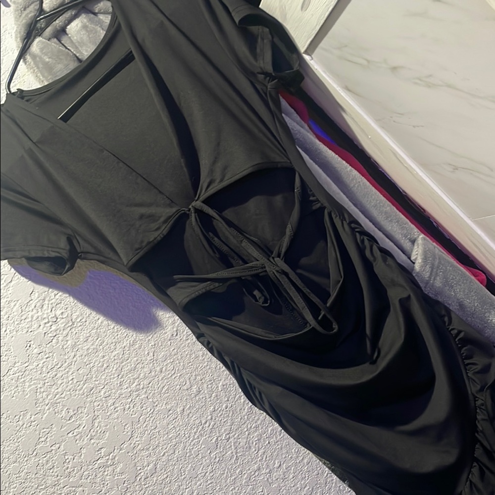 SHEIN Black Cut-Out Dress
